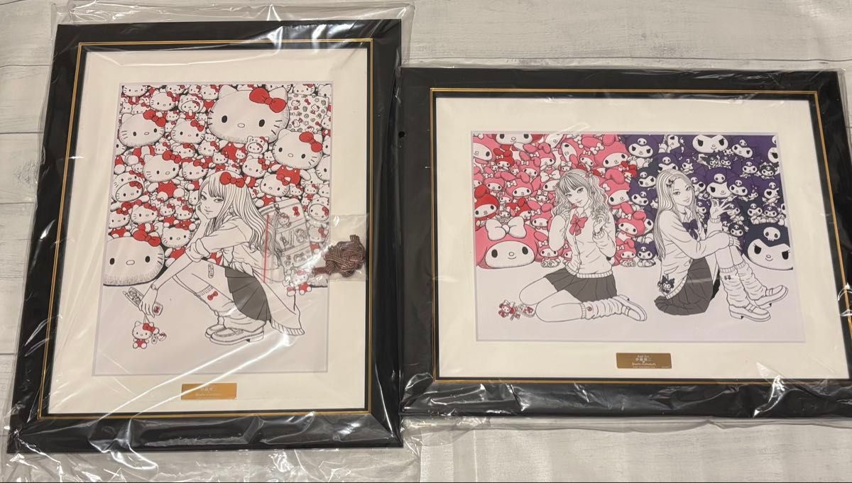 伊藤潤二×ギャル富江 ×マイメロディ＆クロミ キティ 複製原画 2セット