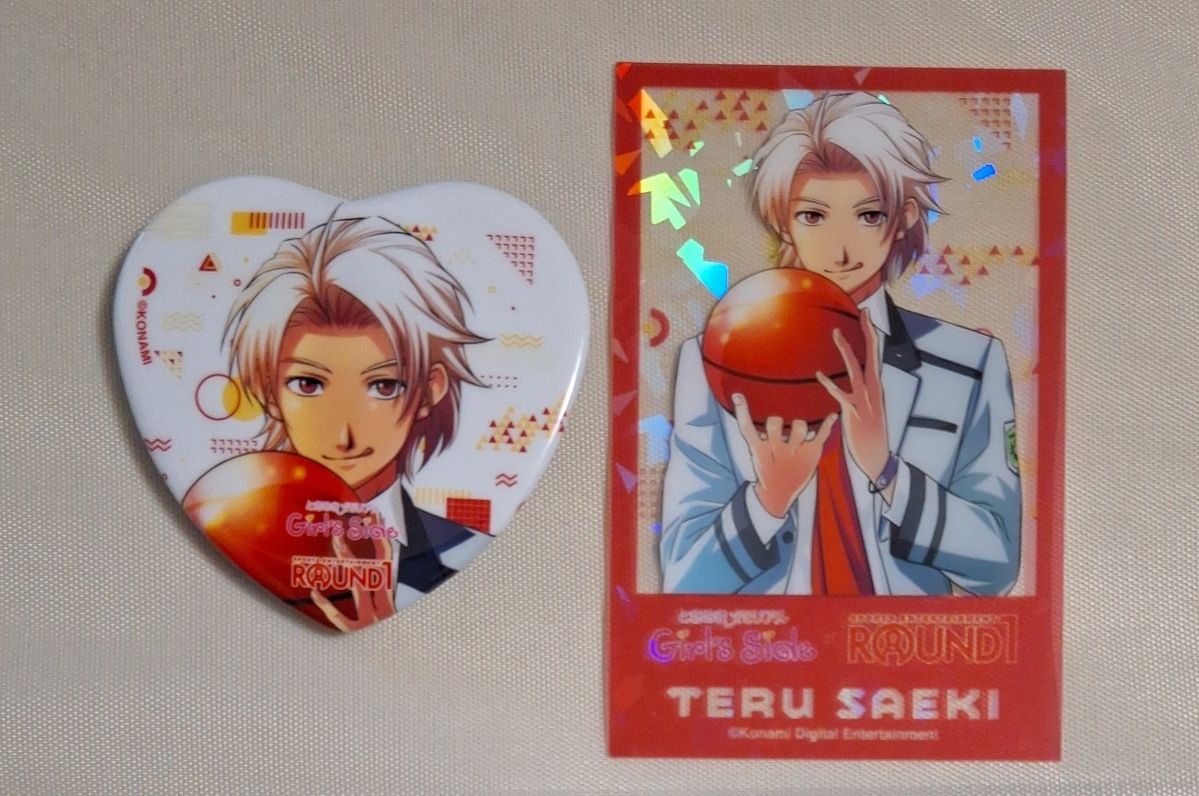 新品・ときメモgs ラウンドワンコラボ ハート缶バッジ ホログラム