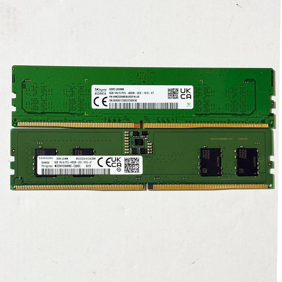 ディスクトップ用メモリー DDR5-4800 8GB x 2枚 SAMSUNG製 ディスク