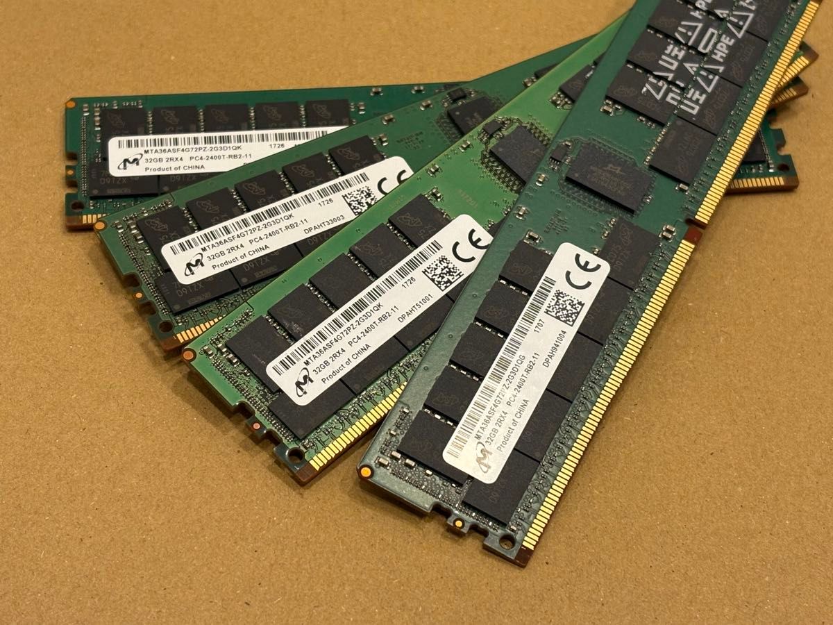 32GB サーバー用メモリ pc4-2400T 4枚セット MICRON DDR4 2400T