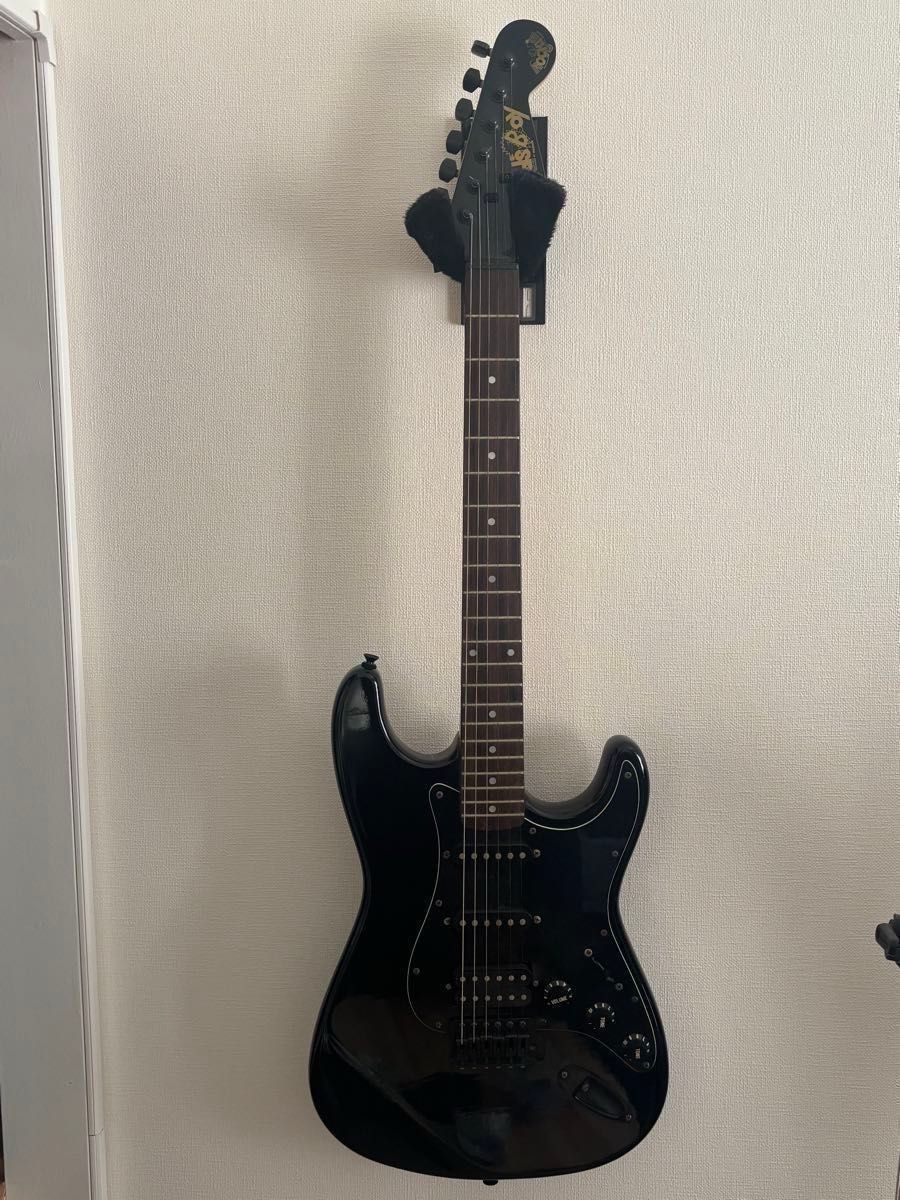 シャンク品】エレキギター ストラトキャスター ブラック Kids boy