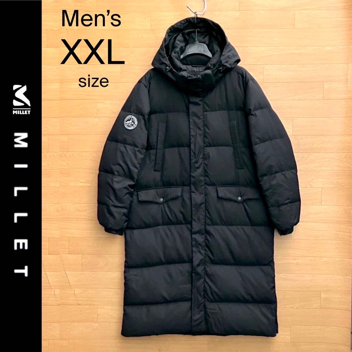 2XL ミレー ダウンジャケット 黒 MILLET ダウンコート ロングダウン