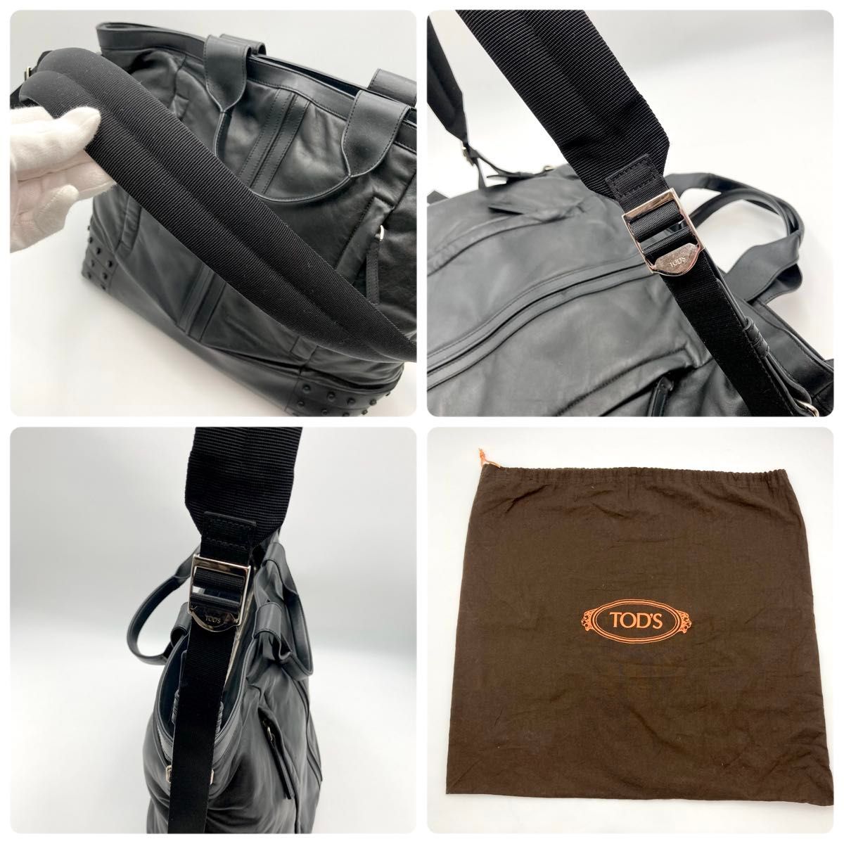 近年モデル 定価約26万【極美品】TOD'S トッズ トートバッグ 黒 カーフ