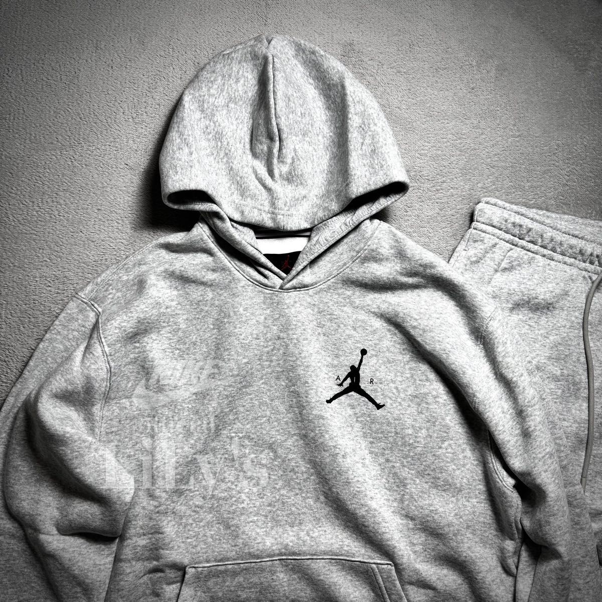 Sサイズ】新品ジョーダン上下セットアップ グレー 裏起毛 ナイキ