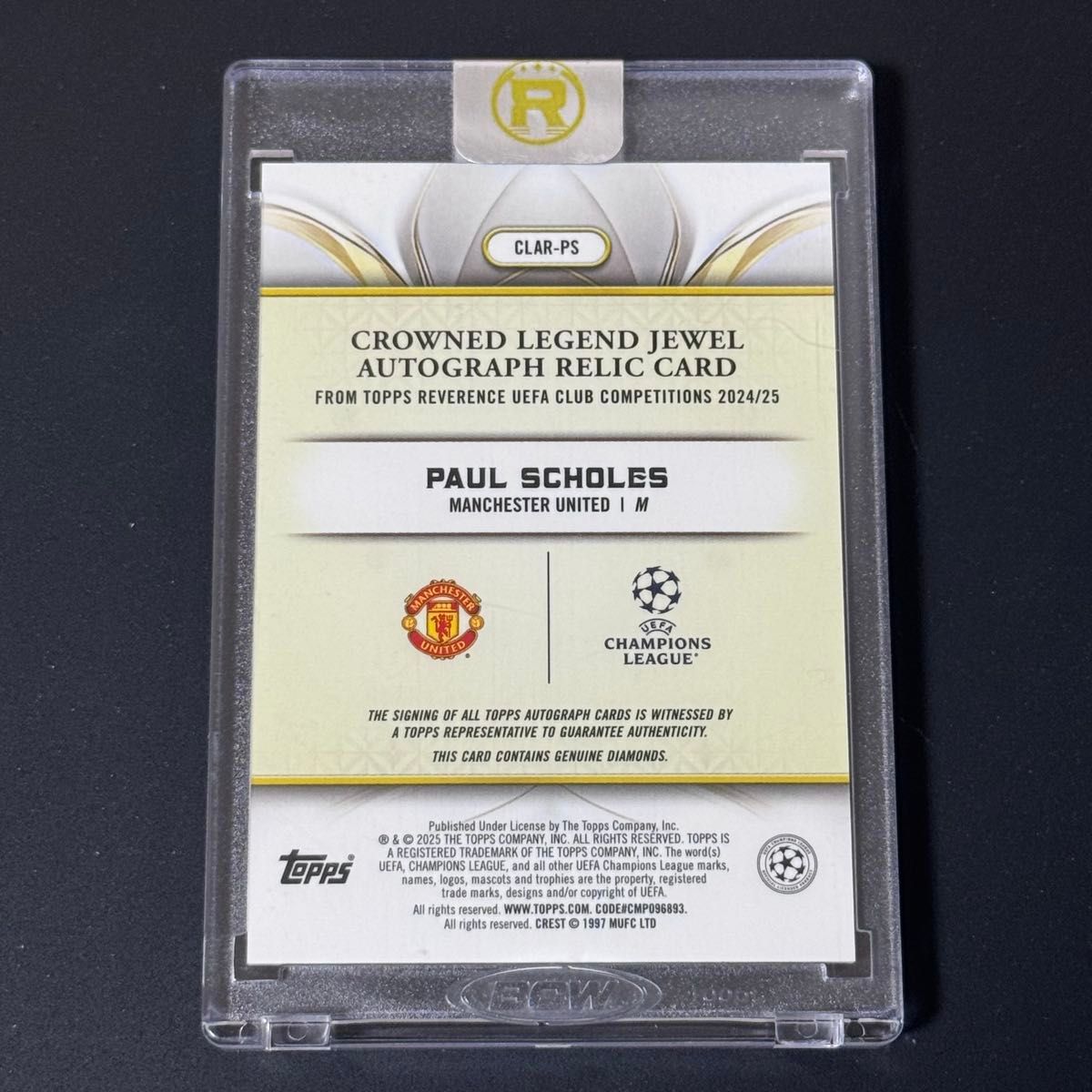 25枚限定 ポール・スコールズ 直筆サインカード 2024-25 Topps