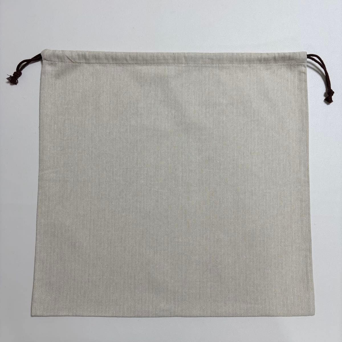 45x44 ① 美品 エルメス 巾着袋 保存袋 布袋 ヘリンボーン バッグ用 大