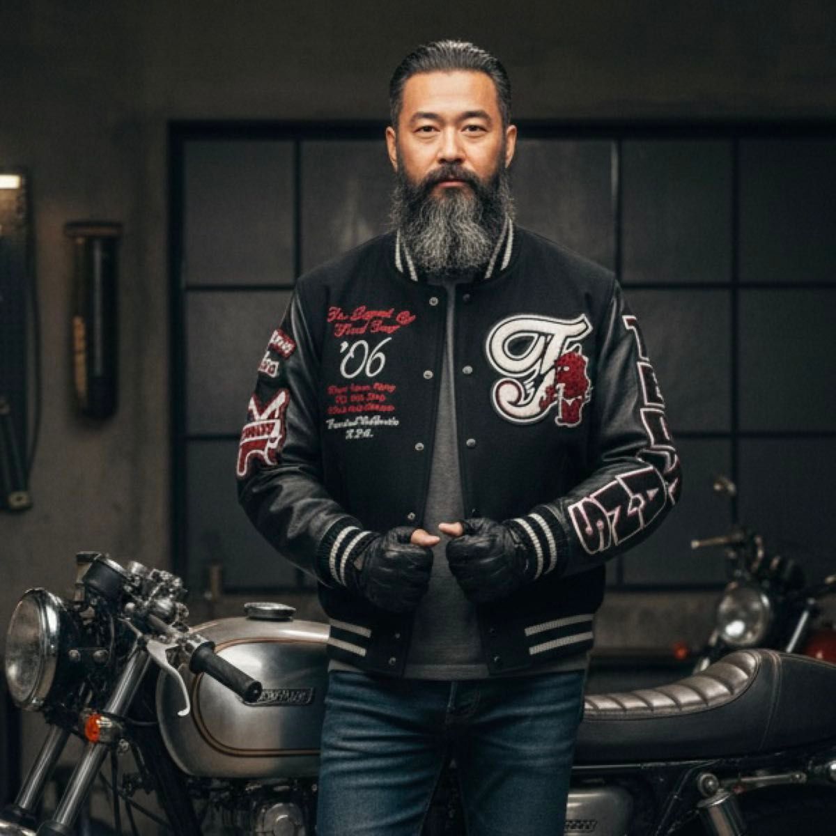 500着限定 希少デザイン テッドマン 袖革レザースタジャン TDJ-6000