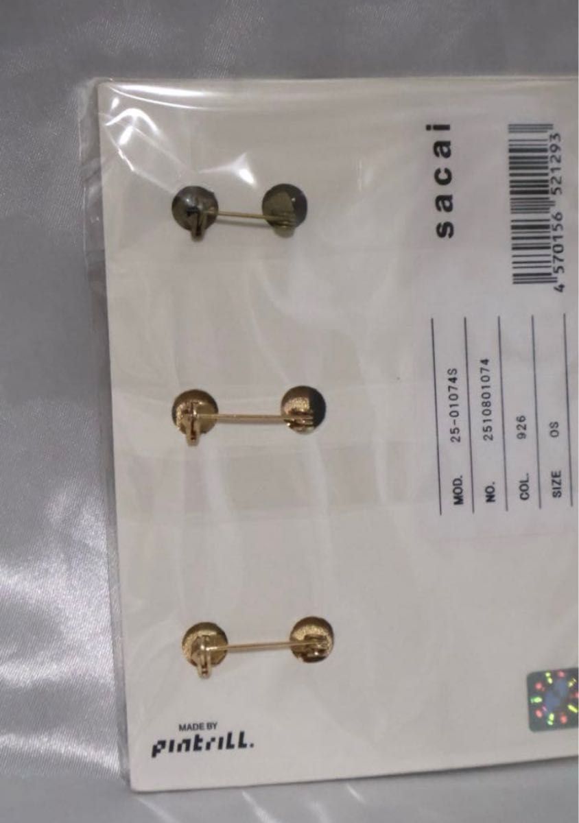 売り切り【Levi's sacai】ピンズ 3種 リーバイス サカイ シルバー