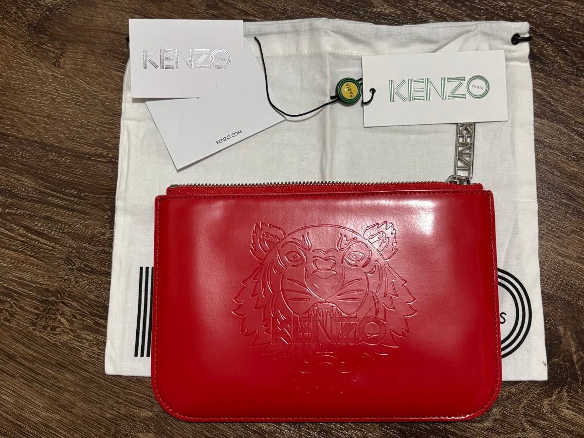 KENZO ケンゾー クラッチバッグ ポーチ レッド｜Yahoo!フリマ（旧