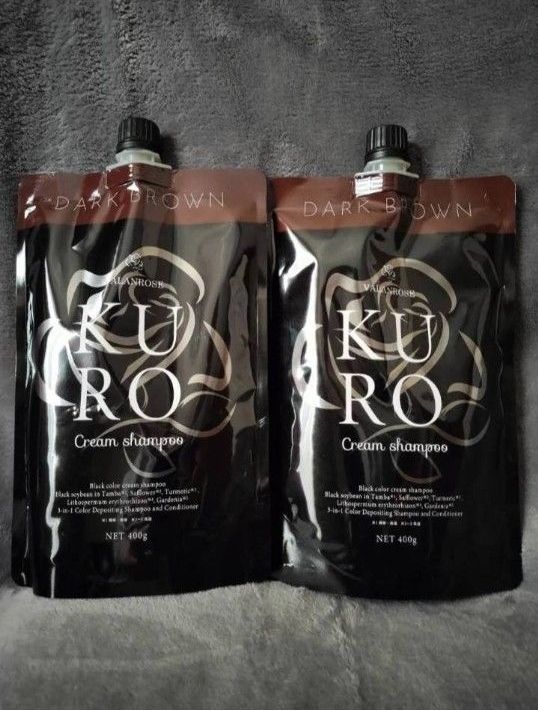 バランローズKURO クリームシャンプーダークブラウン 400g 2個セット