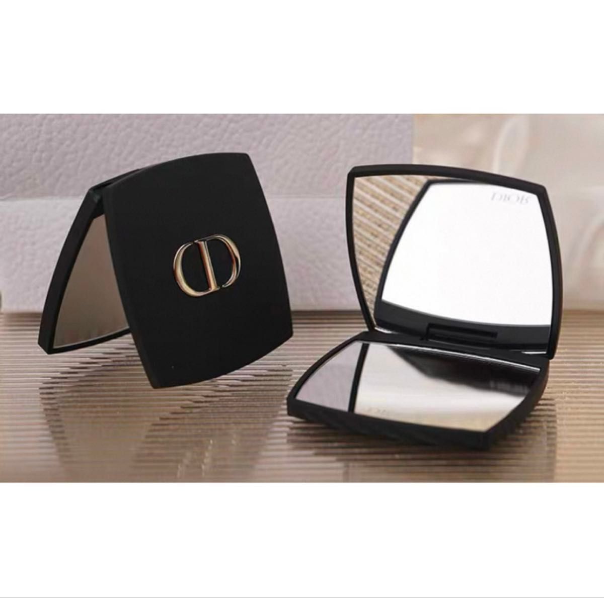 Dior ノベルティ コンパクトミラー 鏡 化粧 ブラック 黒 オシャレ 上品
