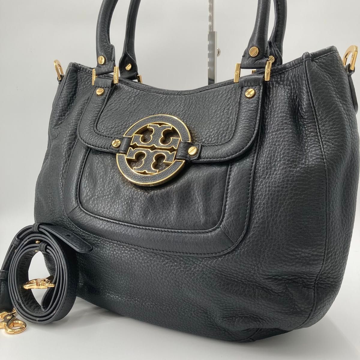 美品 TORY BURCH トリーバーチ アマンダ 2way トートバッグ ブラック