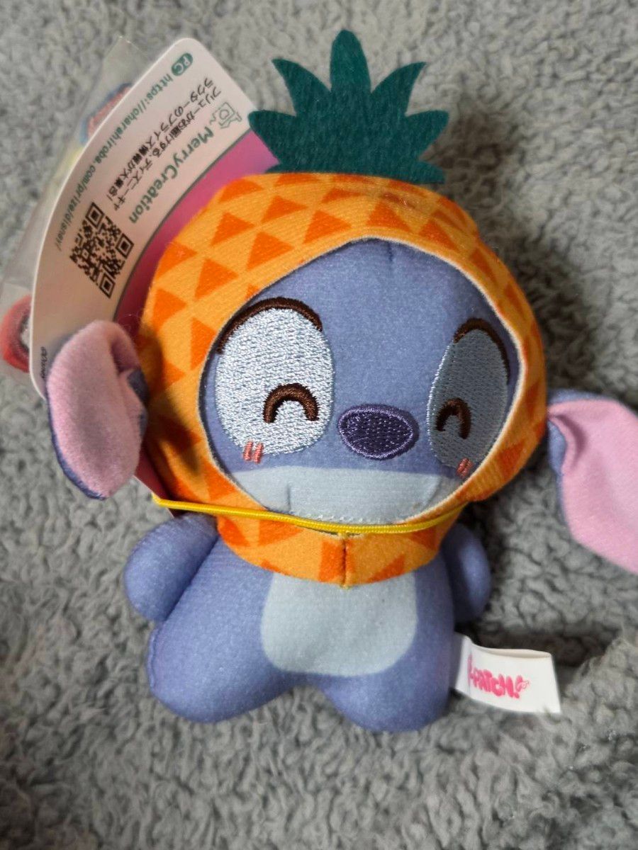 スティッチ パイナップル かぶりもの マスコット ぬいぐるみ タグ付き