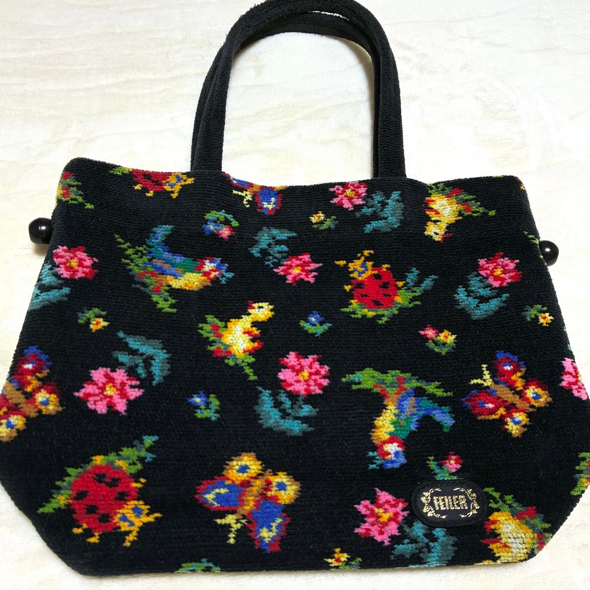 FEILER フェイラー ハイジ ハンドバッグ 巾着バッグ マチ有り ブラック