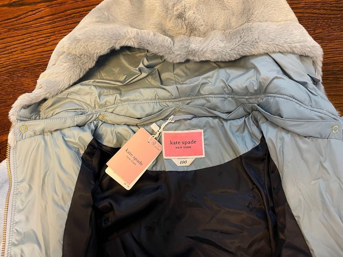 新品 ケイトスペード フェイクファーパーカー フード アウター コート