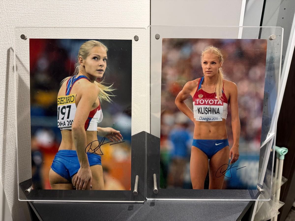 女子陸上 ロシア ダリア・クリシナ 直筆サイン入り フォト 13枚セット