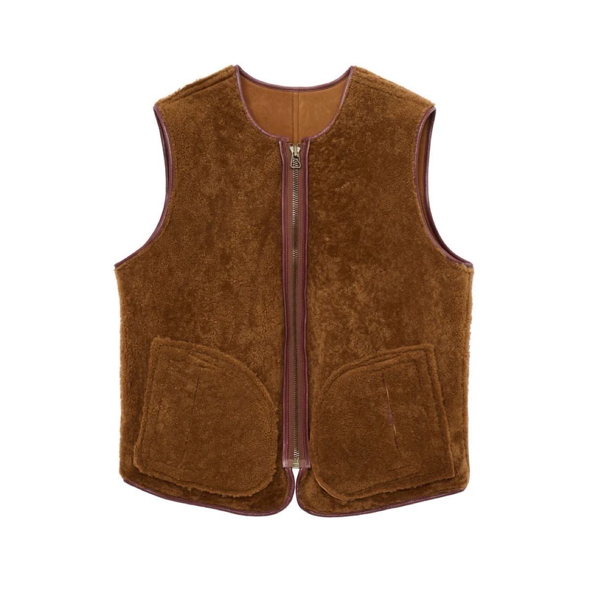GDC Vegan Mouton Vest brown ムートンベスト ブラウン L キムタク着用