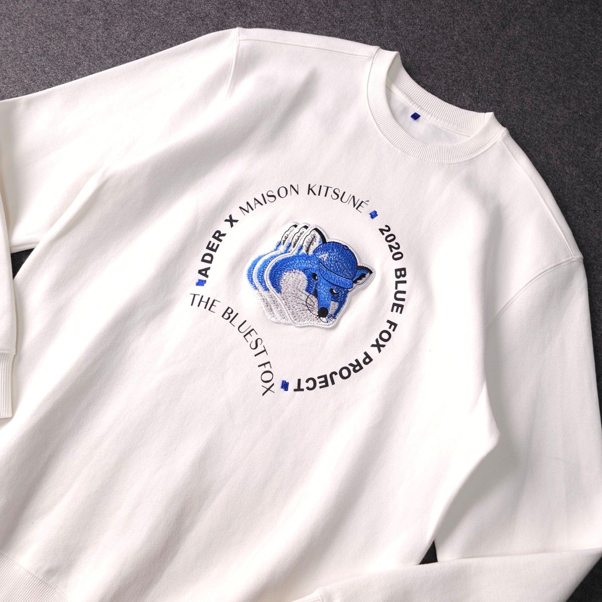 ADER error x Maison Kitsune 2020 BLUE FOX PROJECT スウェット L 白