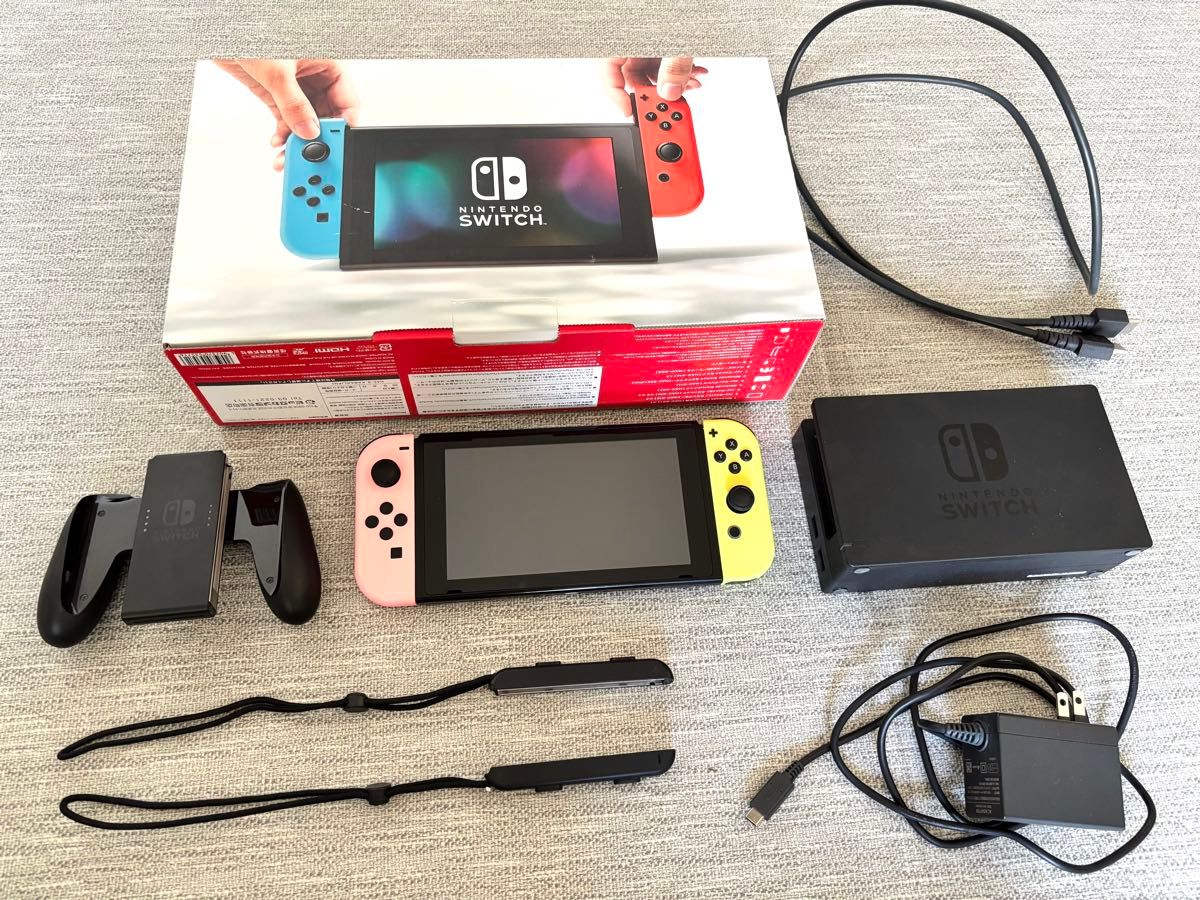 Nintendo Switch本体【ジョイコン（ネオンピンク ネオンイエロー）箱