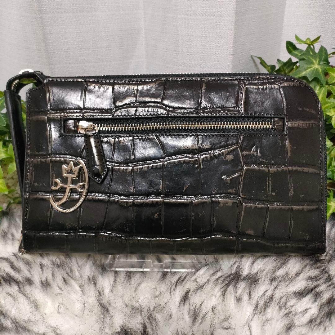 美品 カステルバジャック バッグ クロコ ブラック CASTELBAJAC