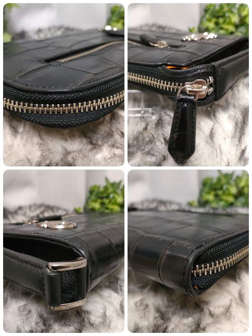 美品 カステルバジャック バッグ クロコ ブラック CASTELBAJAC