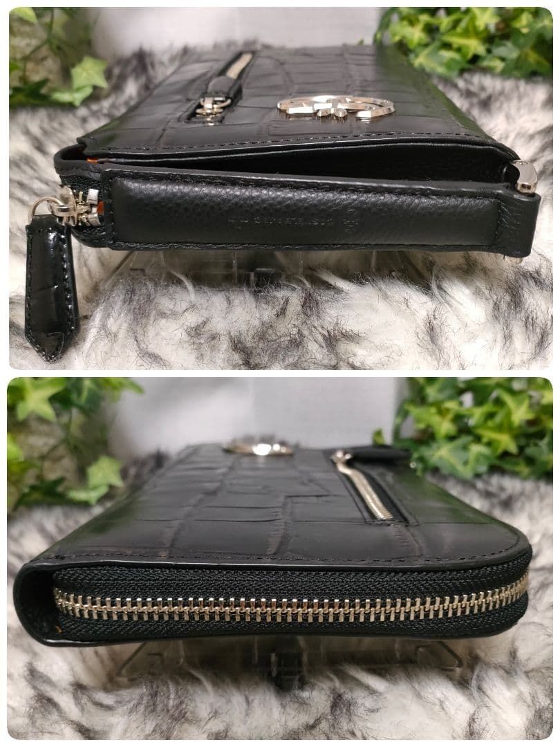 美品 カステルバジャック バッグ クロコ ブラック CASTELBAJAC