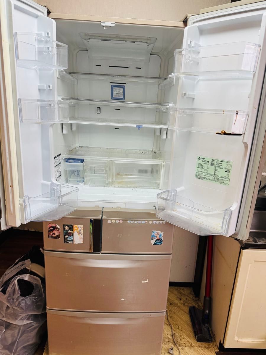 福岡発 三菱MITSUBISHI 冷凍 冷蔵庫 465L 6ドア 大容量 動作品 製氷