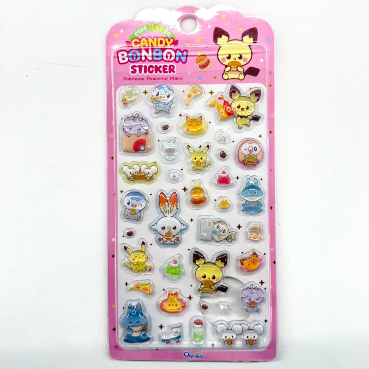 海外限定】正規品 ポケピース ポケモン ボンボンドロップ風 3Dシール 4