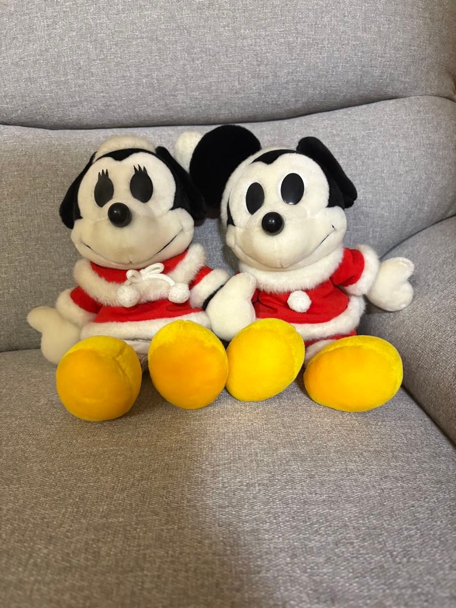 ミッキーマウス ミニーマウス ぬいぐるみ 2個セット クリスマス サンタ