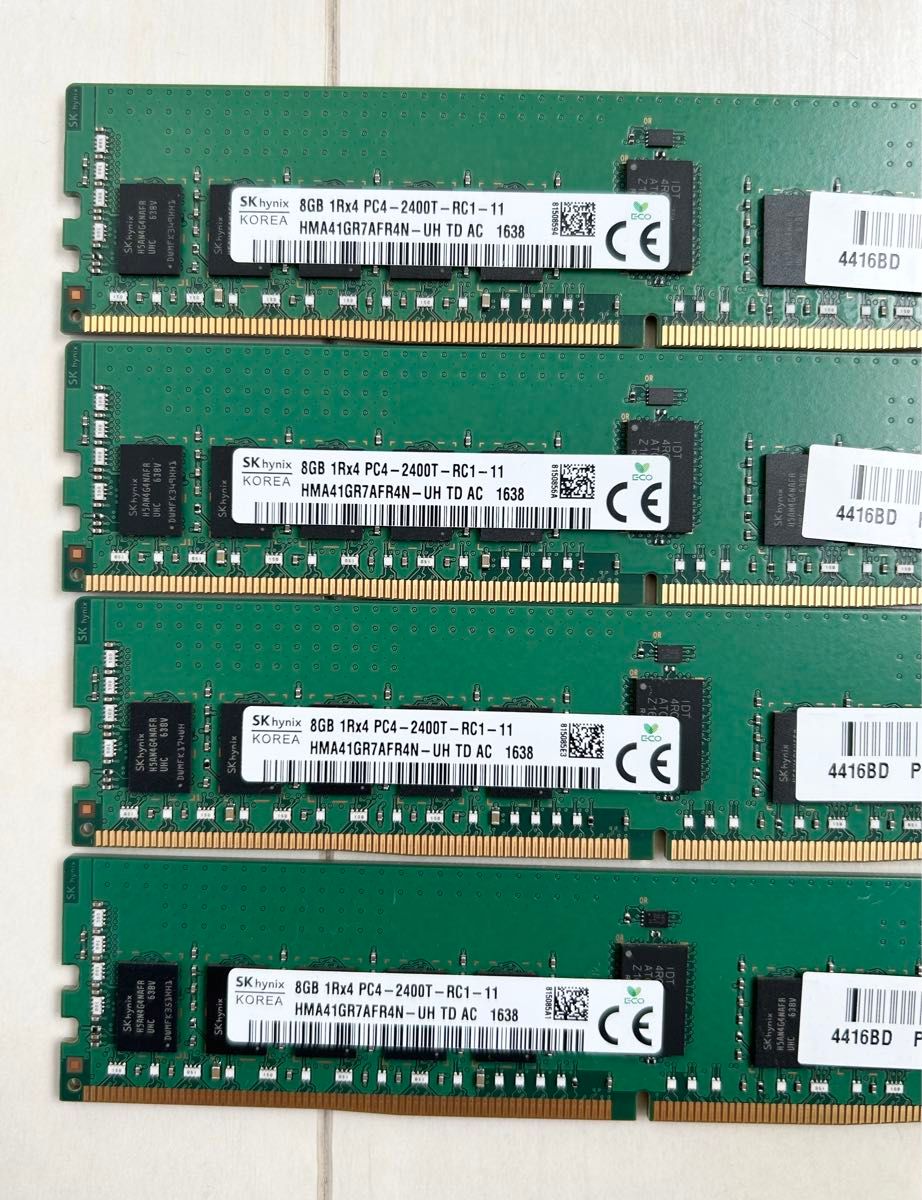 8枚セット 計64GB SKhynix DDR4 PC4-2400T 8GB REG ECCメモリ サーバー
