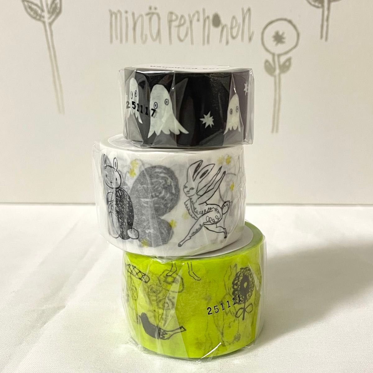 未使用品 mina perhonen マスキングテープ タンバリン 3本セット ミナ
