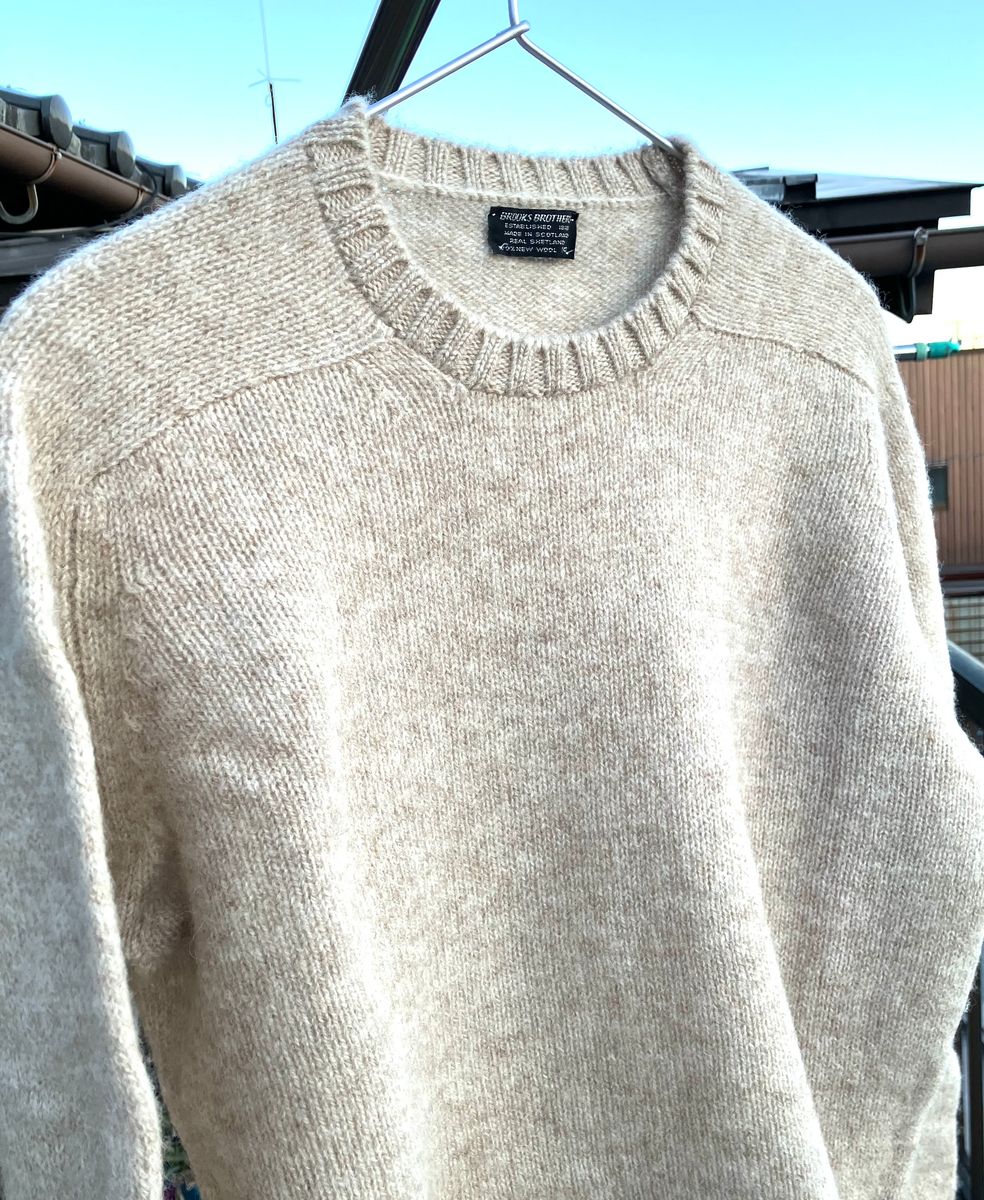 BROOKS BROTHERS 80's 黒タグ シェットランドセーター サイズ42 Made