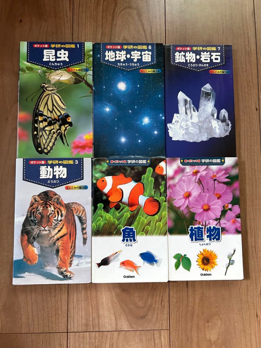 学研の図鑑 ポケモン版 昆虫 地球・宇宙 鉱物・岩石 動物 魚 植物 6冊