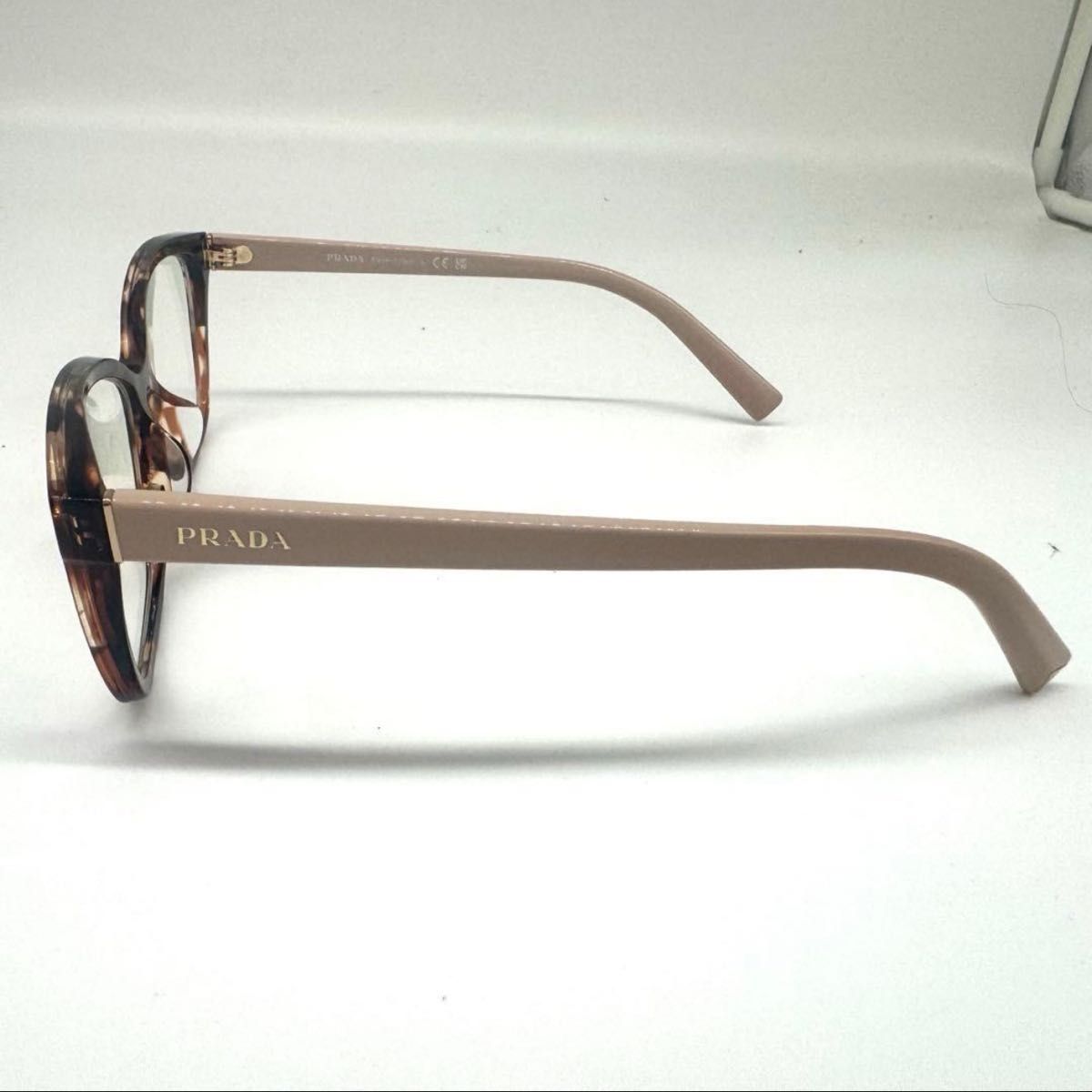 美品PRADAプラダ ハバナ×ベージュべっ甲 眼鏡メガネ ケース付き 男女
