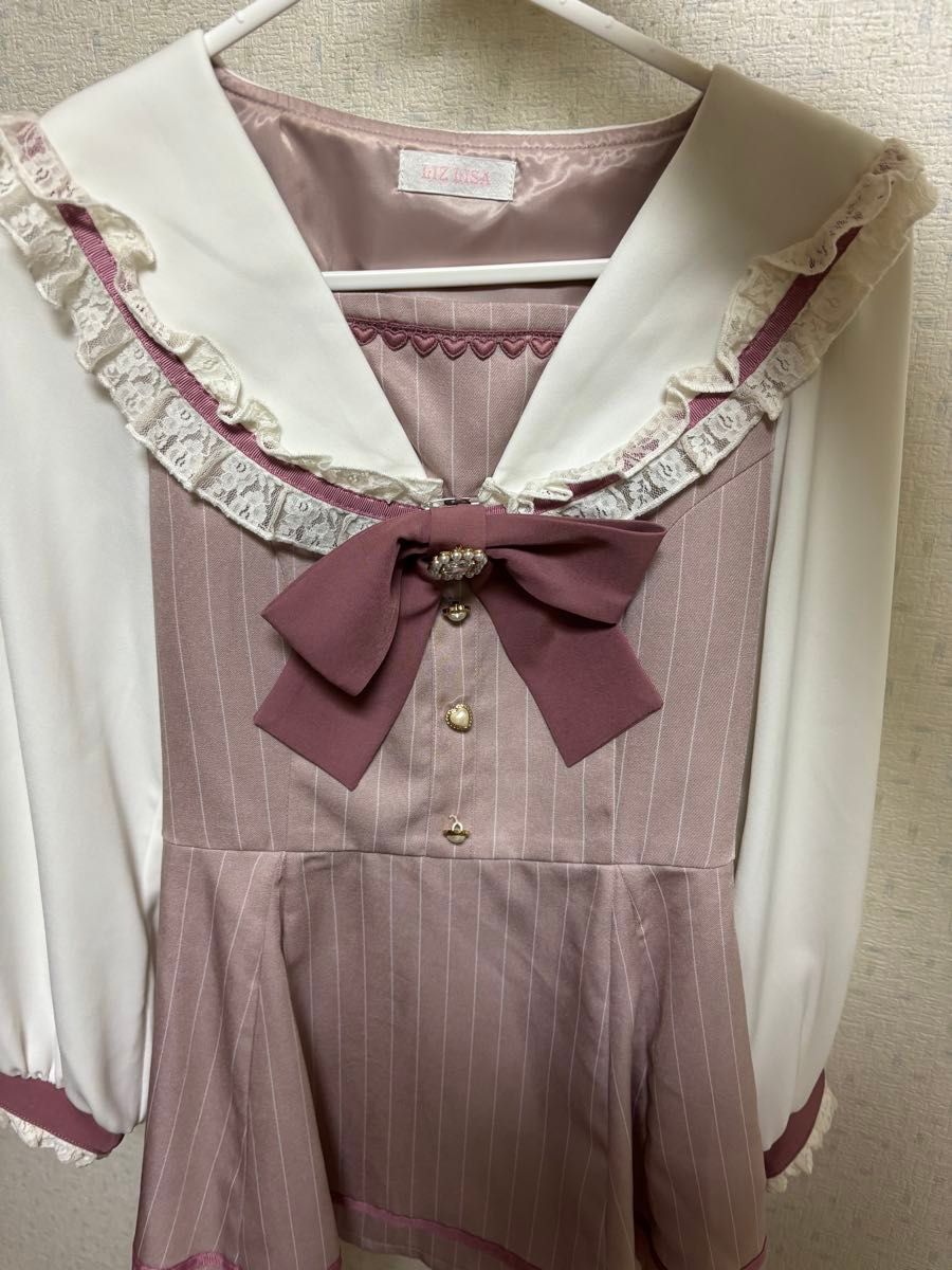LIZLISA リズリサ セーラーカラー セットアップ 長袖 ピンク｜Yahoo