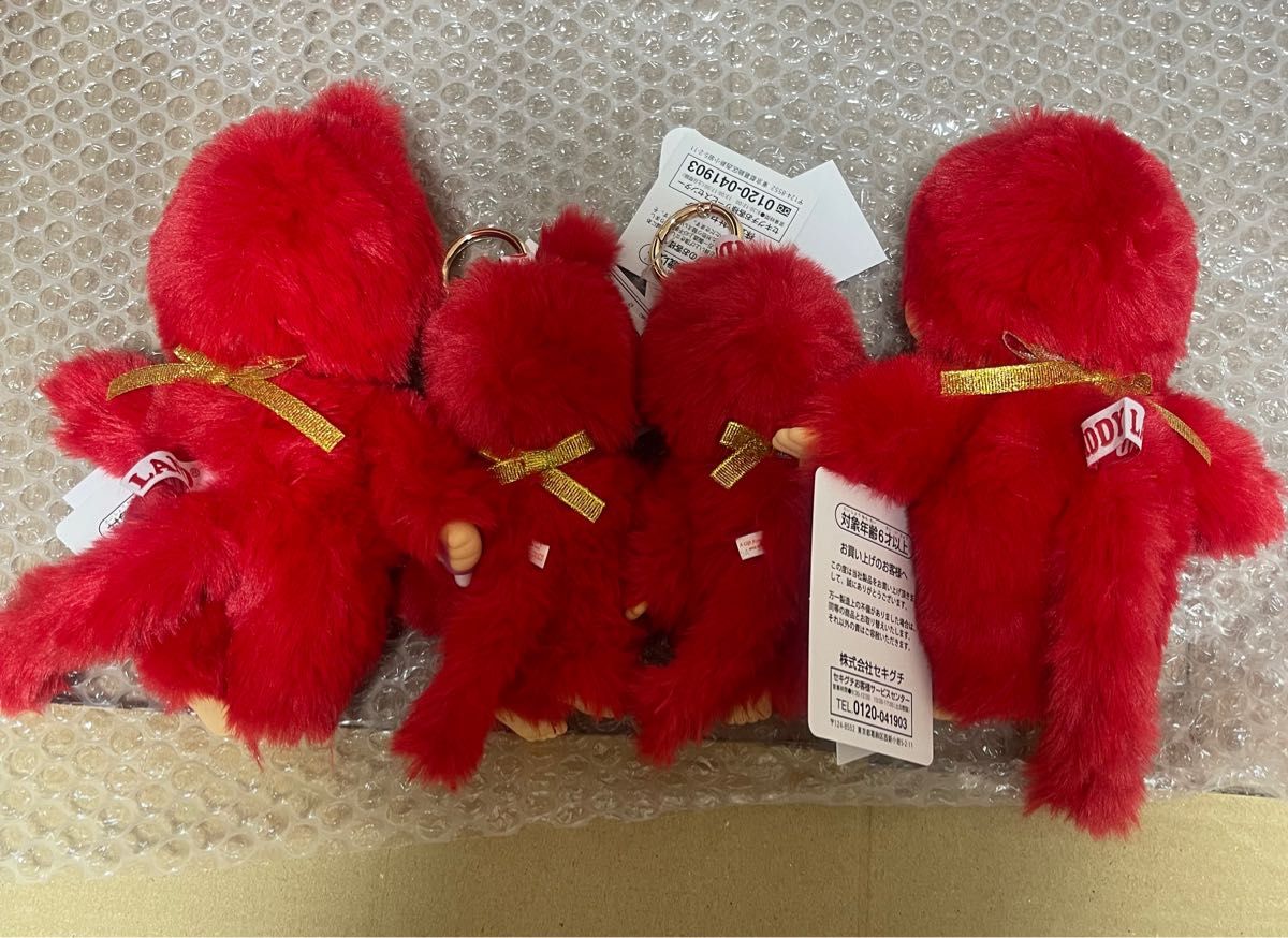 新品未使用 モンチッチ S ぬいぐるみ キディランドコラボ 赤