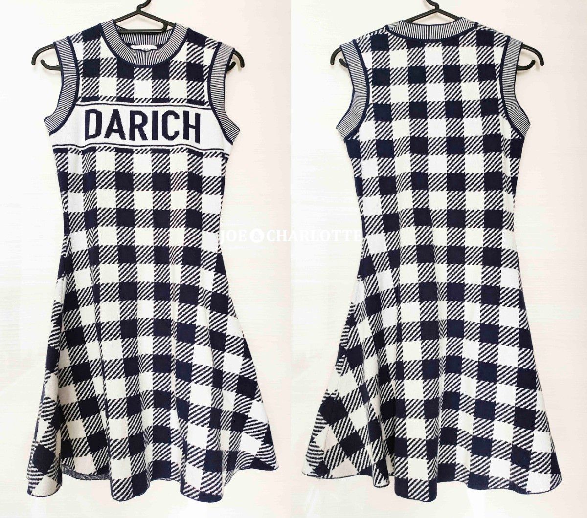 ダーリッチ darich ギンガムチェックフレアミニワンピース BLK FL