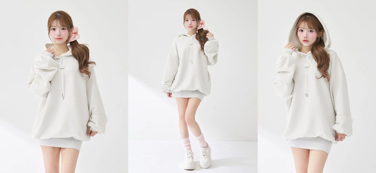 ダーリッチ darich カラーラメスウェットミニワンピース ホワイト FL