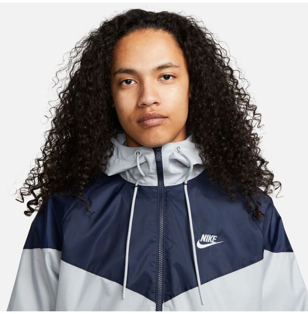 ウィンドライナー NIKE 灰紺 フーデッド ナイロンジャケット メンズXL