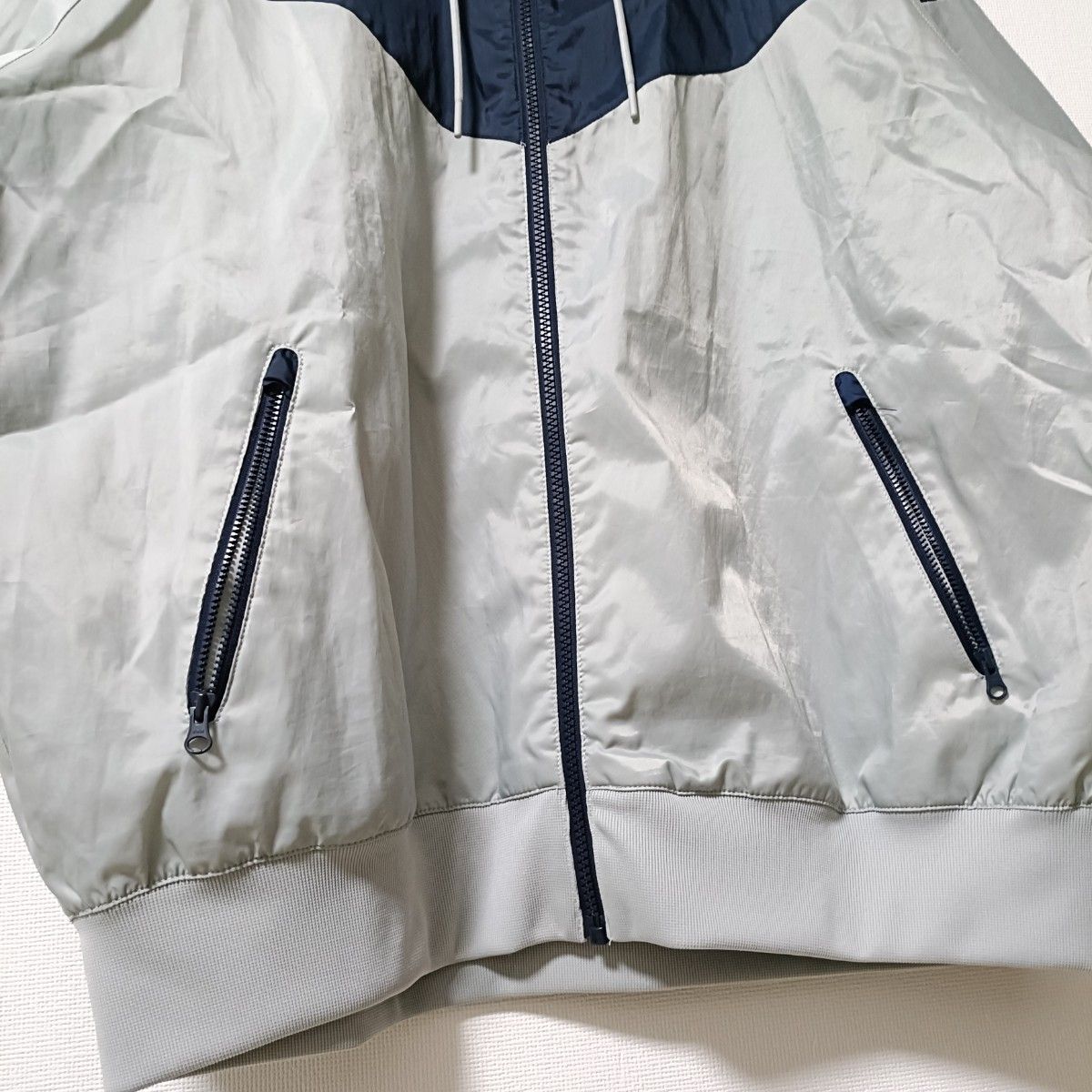 ウィンドライナー NIKE 灰紺 フーデッド ナイロンジャケット メンズXL