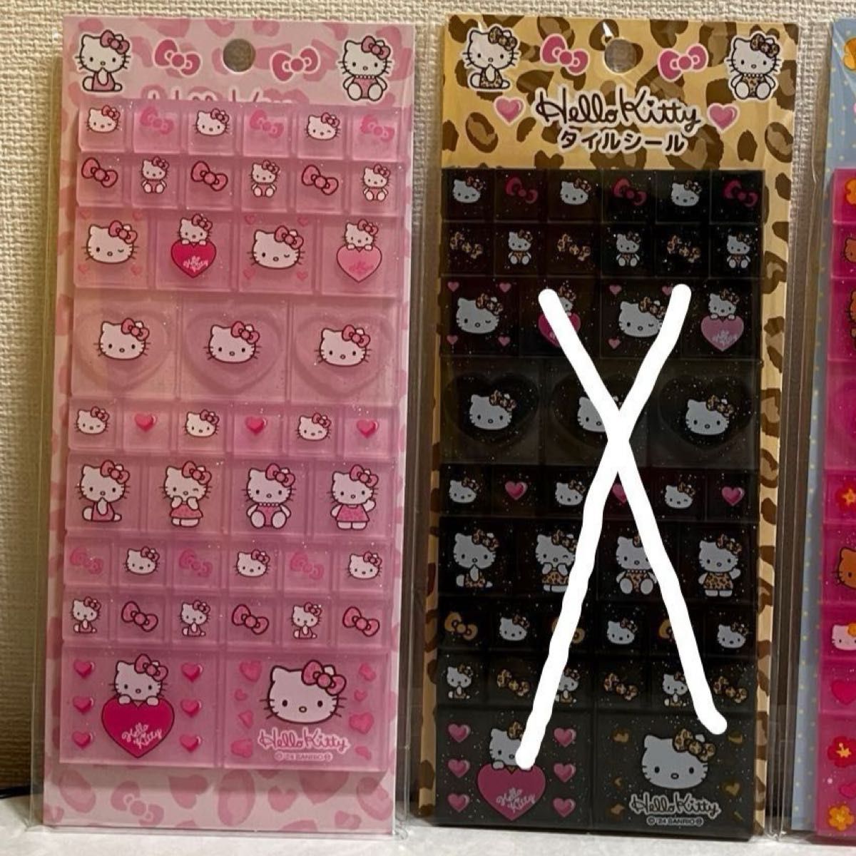 タイルシール 1枚 サンリオ キティ シール 日焼けキティ ブロック