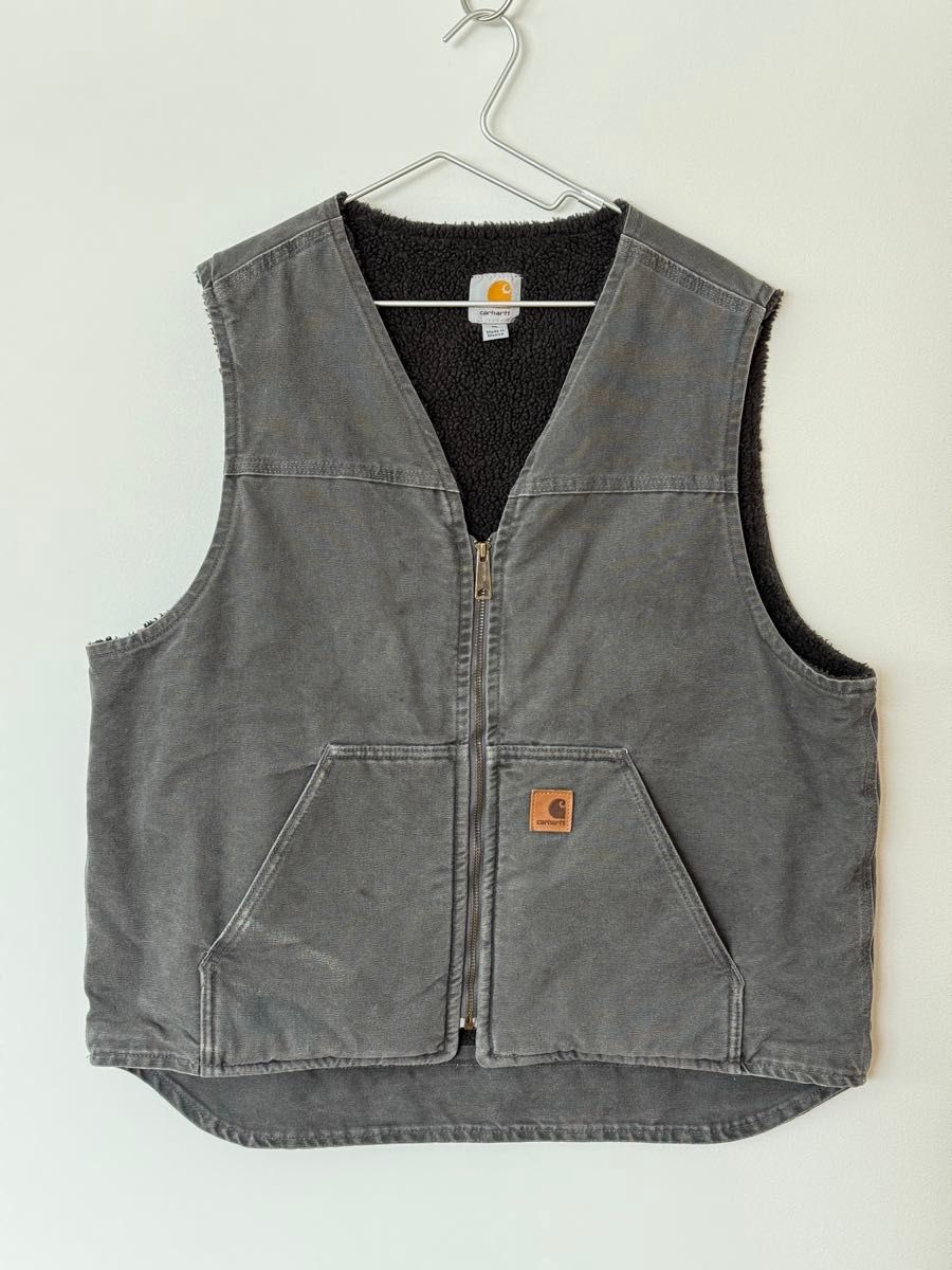 超人気】良品 カーハート ダックベスト XL グレー フェード