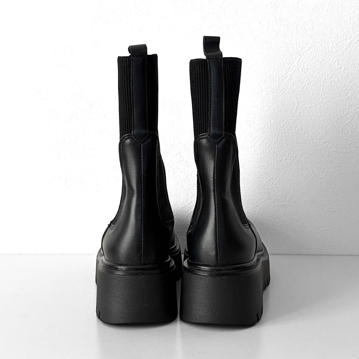 未使用品 PLAIN PEOPLEサイドゴアブーツ ニット 厚底 黒｜Yahoo!フリマ