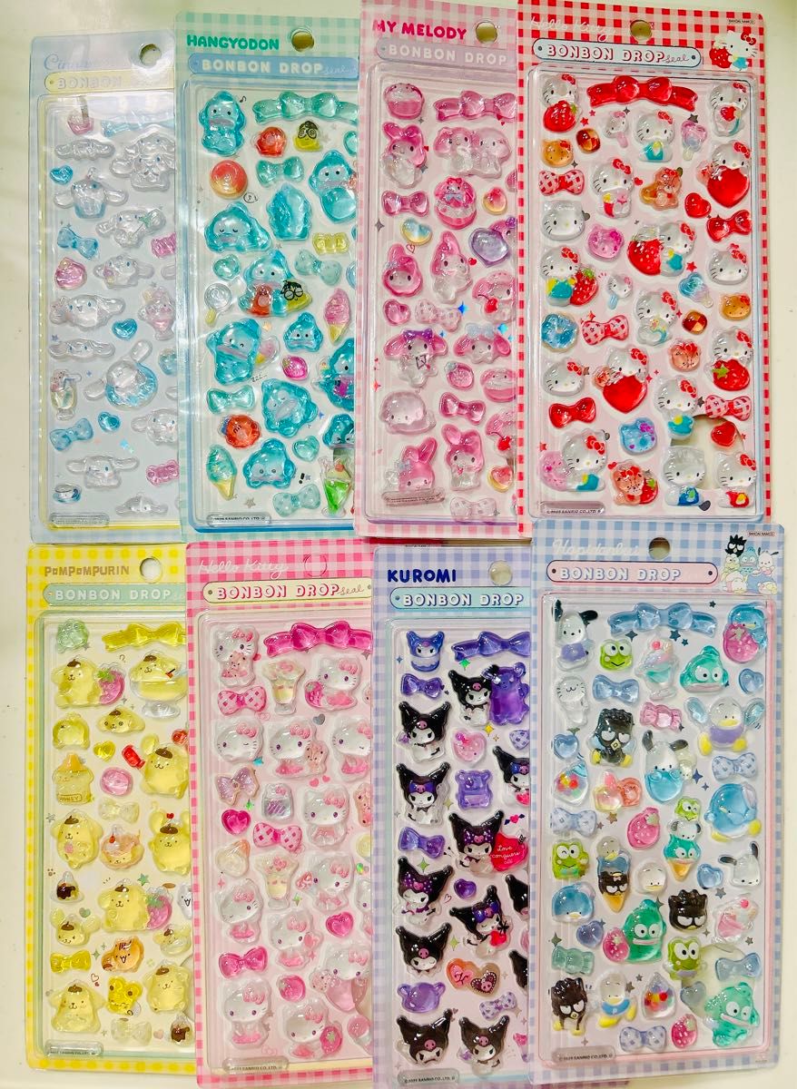 第二弾 サンリオ ボンボンドロップシール コンプリート 8枚 お買い得