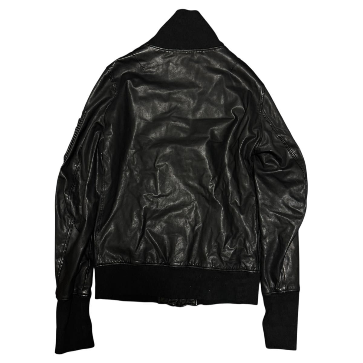 参考定価107 800円 Sisii シシ MA-1 レザージャケット 牛革 ブラック