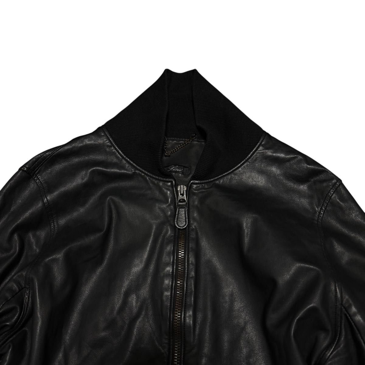 参考定価107 800円 Sisii シシ MA-1 レザージャケット 牛革 ブラック