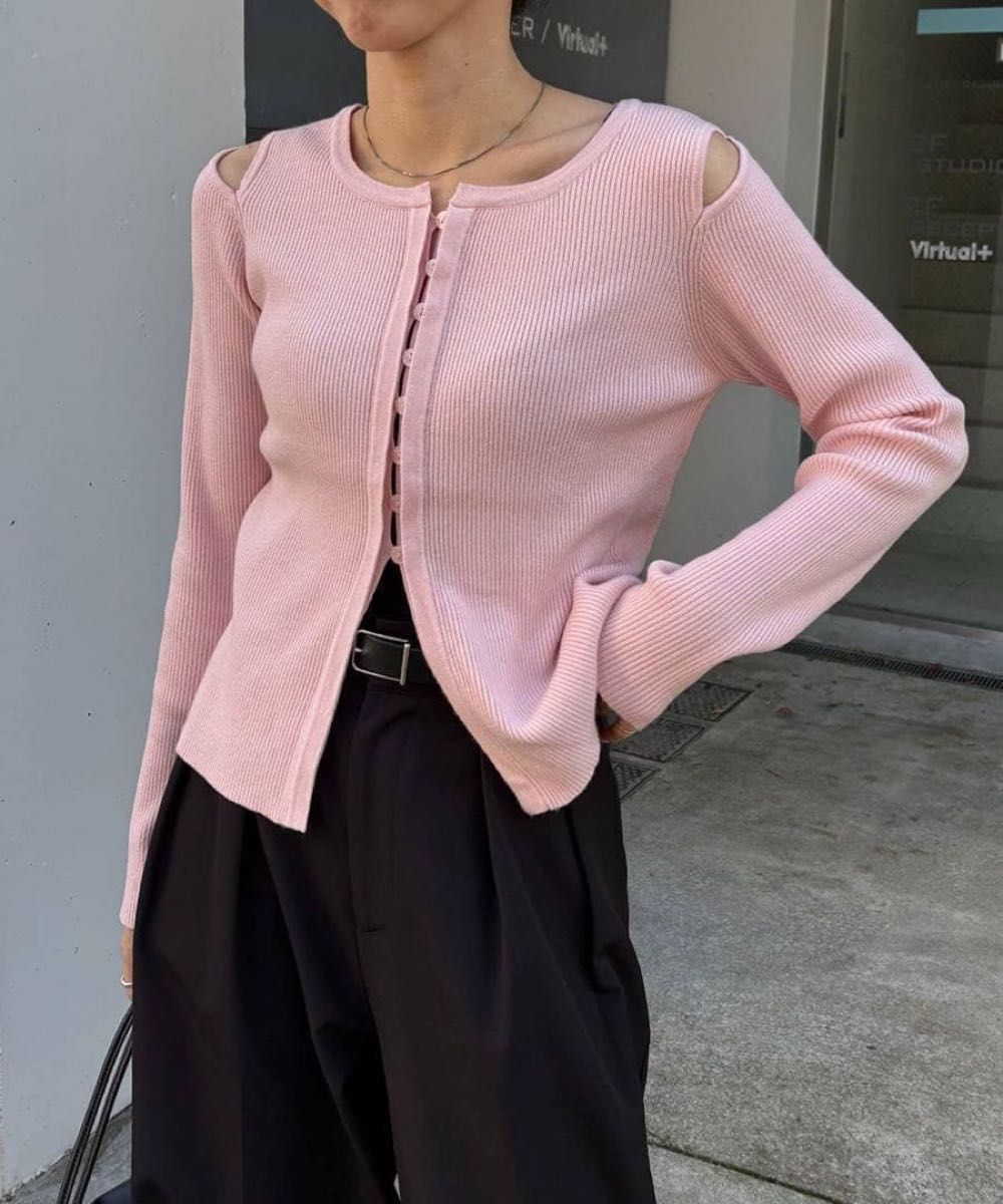 新品 CAPRICIEUX LE'MAGE 肩開きセッパボタンカーディガン カプリ