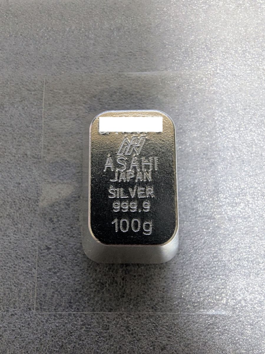 アサヒメタルファイン 純銀 インゴット 100g 銀 シルバー｜Yahoo
