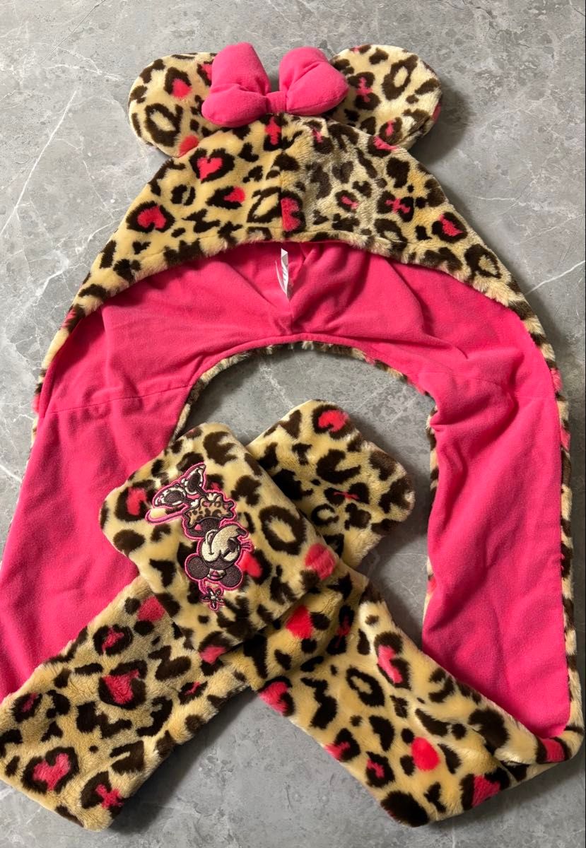 レア ディズニー マフラーキャップ ミニーマウス ヒョウ柄｜Yahoo