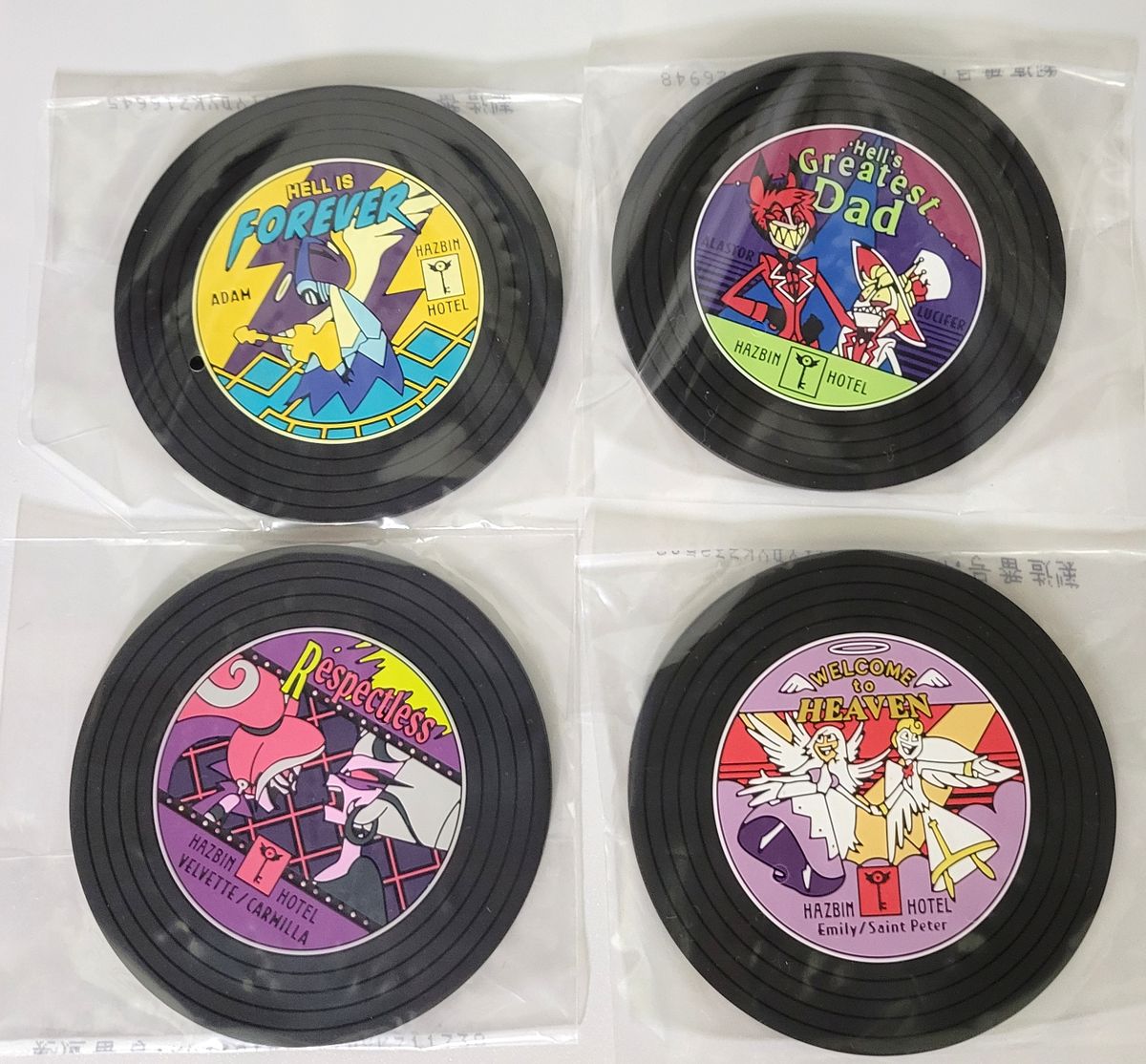 ハズビンホテル 一番くじ G賞 レコード風ラバーコースター4点｜Yahoo